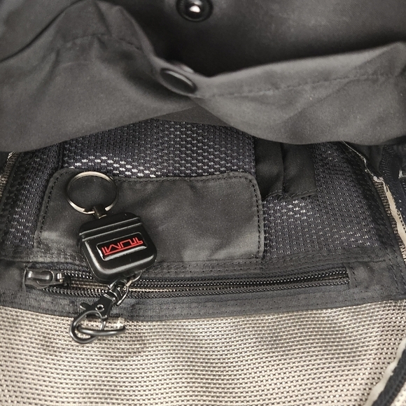 Tumi T2 Ballistic Black Gray Multi Compartment Travel Backpack Waist Carry Bag ; - Picture 12 of 15